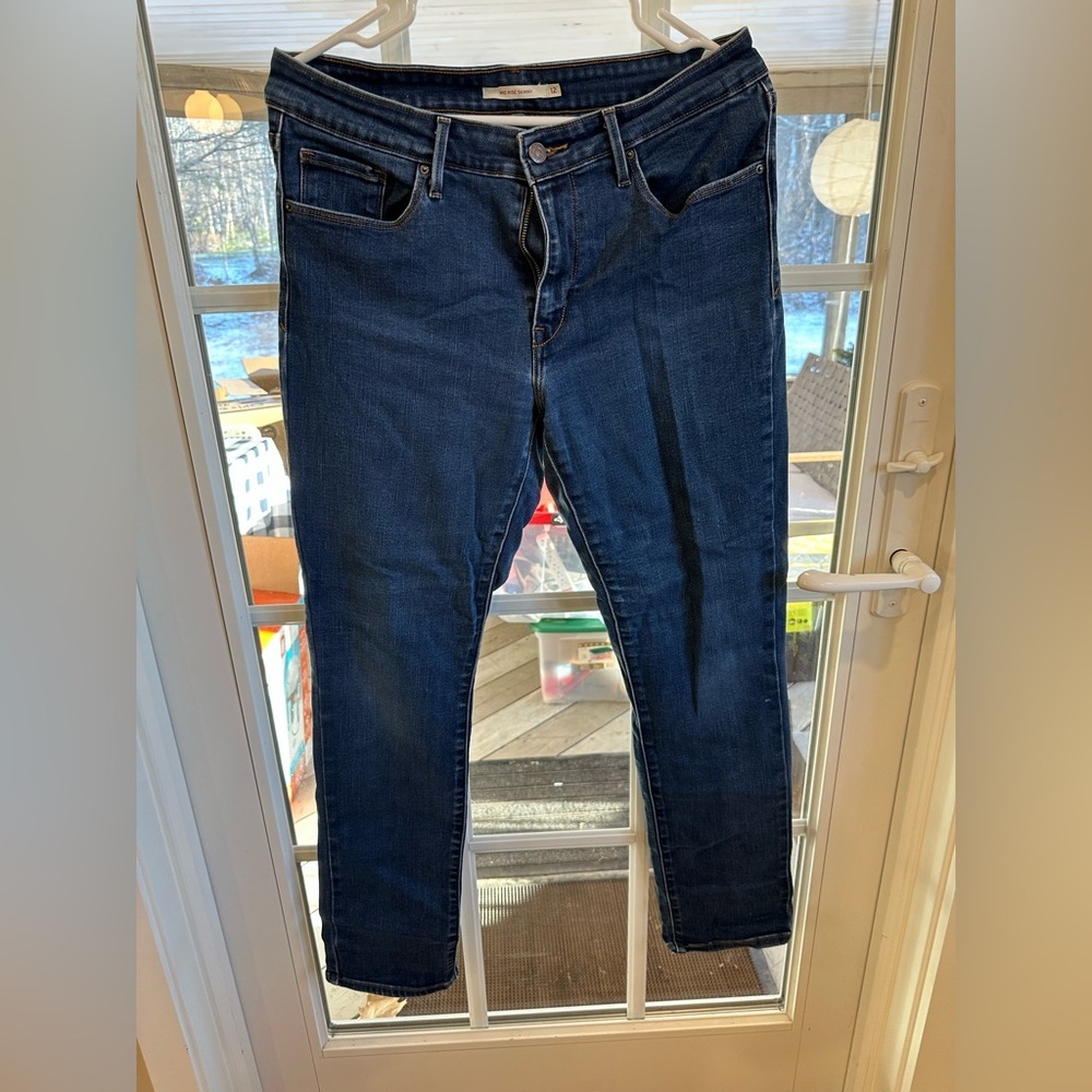 Levi's Women's Skinny Jeans - Dark Blue - Picture 1 of 6